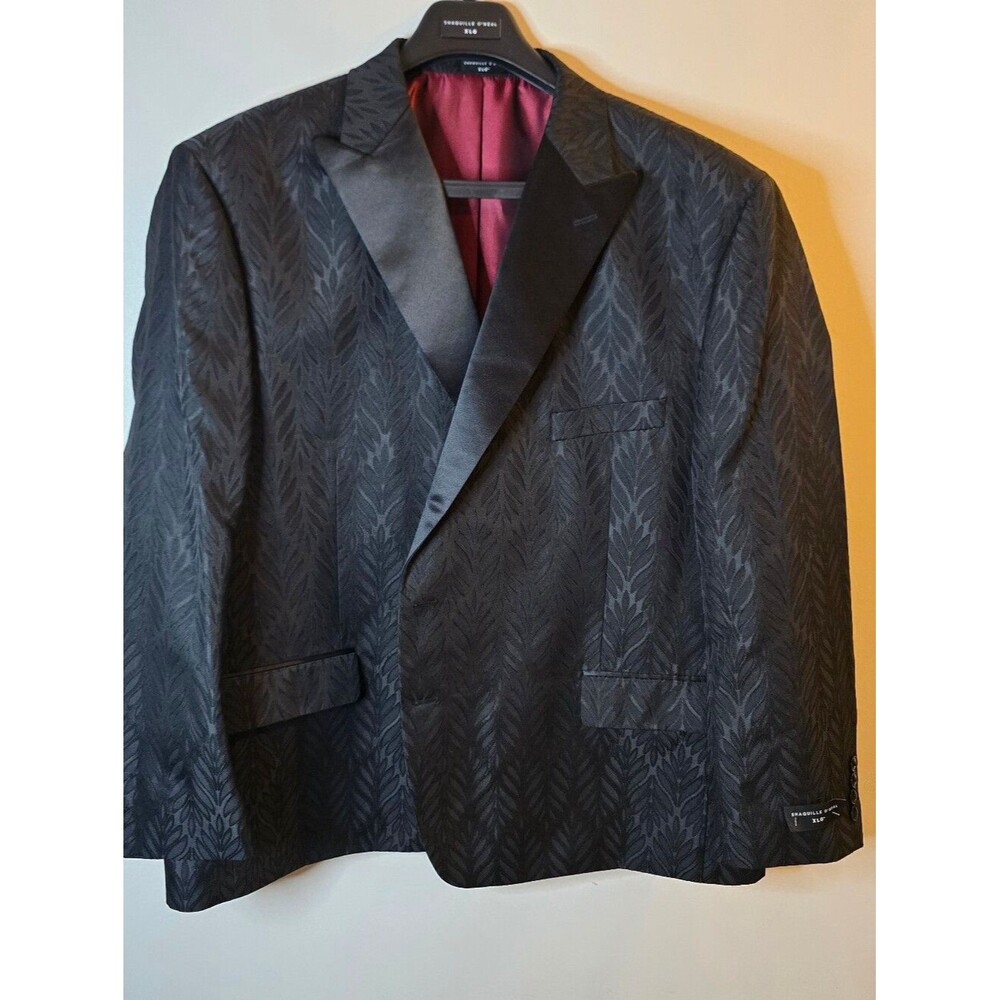 Shaquille O'neal black patterned tuxedo jacket Size 54 Short